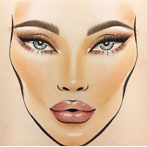 makeup face charts a bold blank paper practice fa