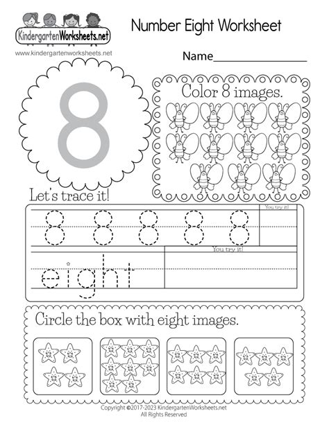 Making 8 Worksheet Kindergarten   Kindergarten Worksheets Tracing Numbers 8 - Making 8 Worksheet Kindergarten