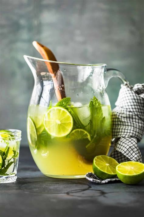 making a pitcher of mojitos