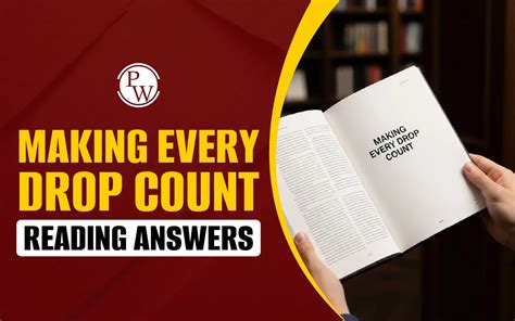 Making Every Drop Count Reading Answers