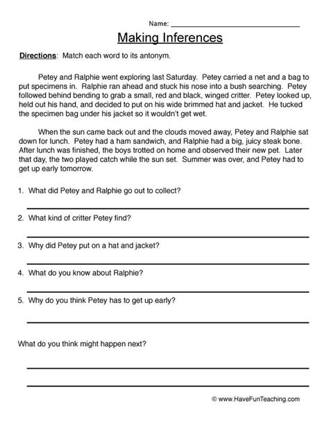 Making Inferences High School Worksheets K12 Workbook Inferences Worksheet High School - Inferences Worksheet High School