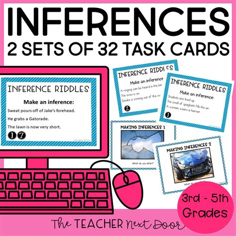 Making Inferences Task Cards Literature Print And Digital Inference Task Cards 5th Grade - Inference Task Cards 5th Grade