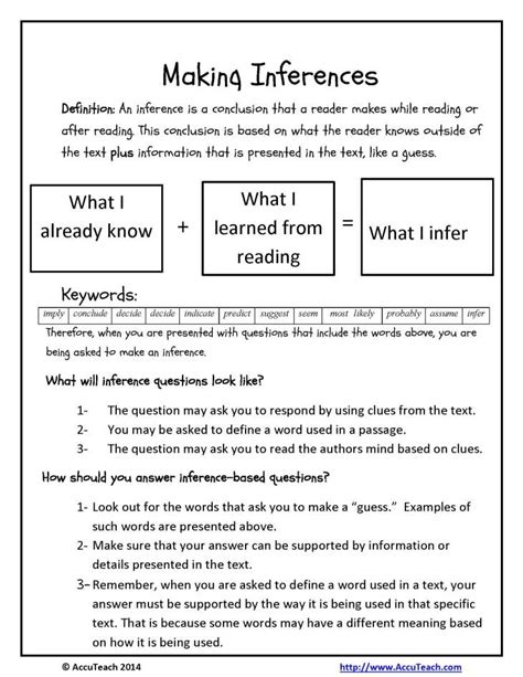Making Inferences To Improve Reading Comprehension Inferences Math - Inferences Math