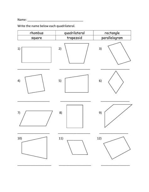 Making Quadrilaterals Worksheets 99worksheets Quadrilaterals Worksheets 3rd Grade - Quadrilaterals Worksheets 3rd Grade