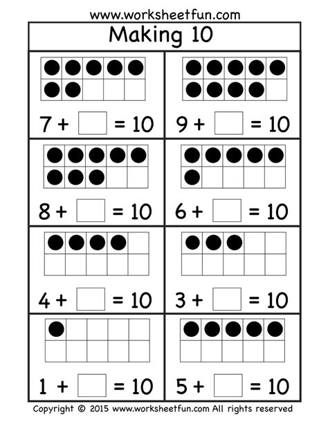 Making Ten Worksheet Math Kindergarten Making 10 Worksheet  Kindergarten - Making 10 Worksheet, Kindergarten