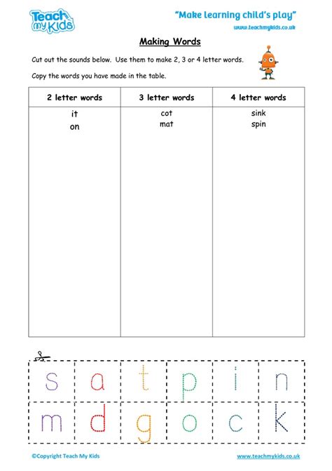Making Words French Worksheets Making Words Worksheet - Making Words Worksheet