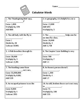 Making Words With Calculator Fun Worksheets Making Words Worksheet - Making Words Worksheet