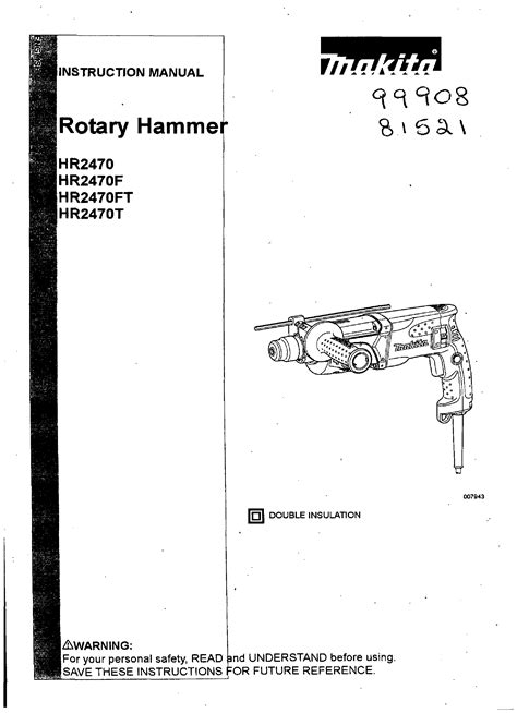 Full Download Makita Hr2470 User Guide 