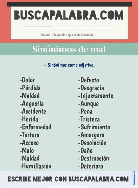 mal - sinónimos y antónimos - WordReference.com