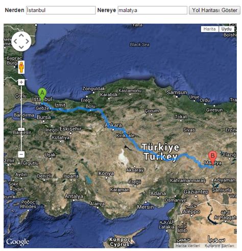 malatya merkez kaldırım Yol Güzergahı Haritası, Yol Tarifi, .