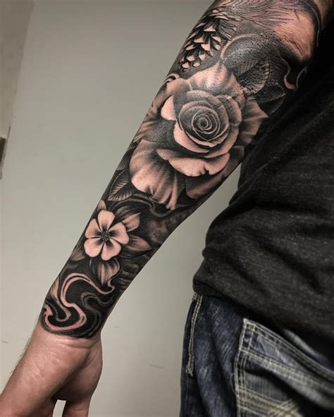 Male Arm Flower Tattoos