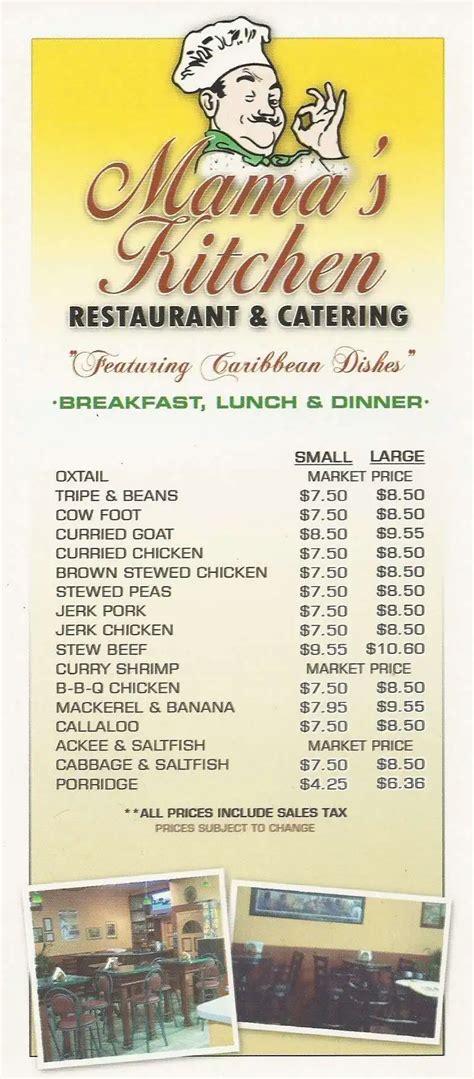 Mama's Kitchen Menu