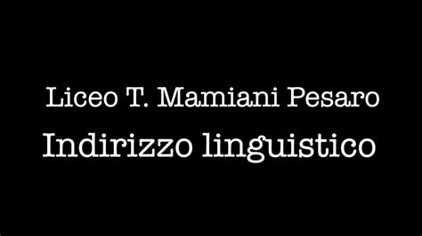 Mamiani Pesaro Linguistico Materie