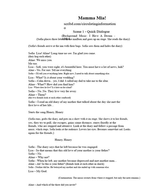 Mamma Mia Full Script