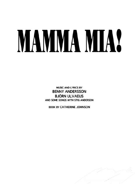 Mamma Mia Movie Script