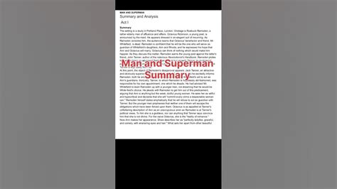 Man And Superman Summary
