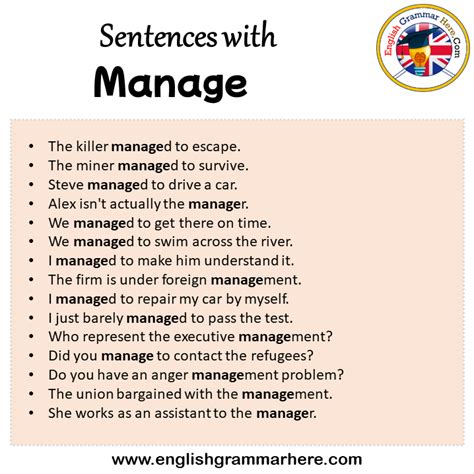 manage in english