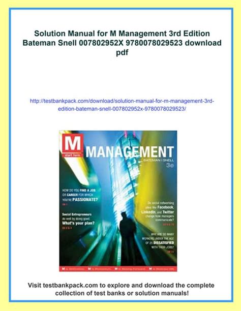 Management 3rd Edition Bateman Snell