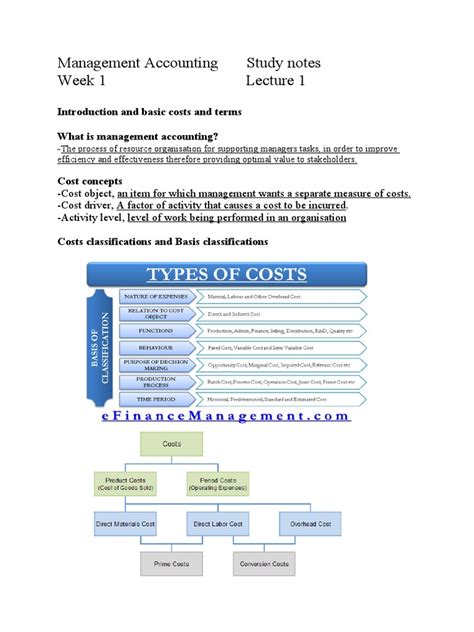 Management Accounting Notes