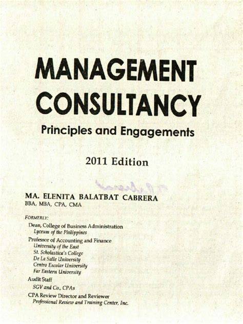 management consultancy elenita cabrera solution manual