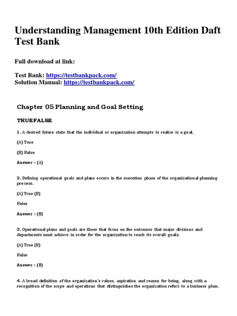 Management Daft 10th Edition Test Bank