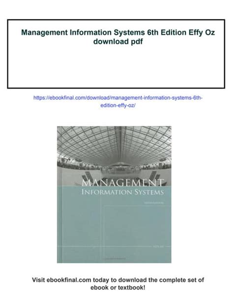 Management Information System 6th Edition Effy Oz