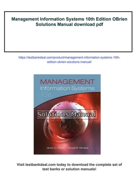 management information systems global 10th edition