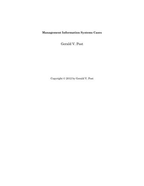 Read Management Information Systems Cases Jerry 