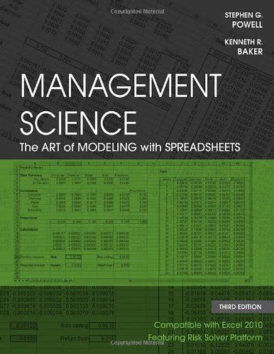 Read Management Science The Art Of Modeling With Spreadsheets 3Rd Edition 