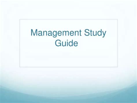 Download Management Study Guide Ppt 