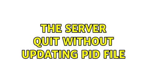 manager of pid file quit without updating file