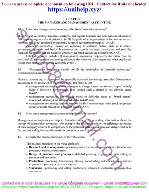 Managerial Accounting 16th Edition Problem Solutions