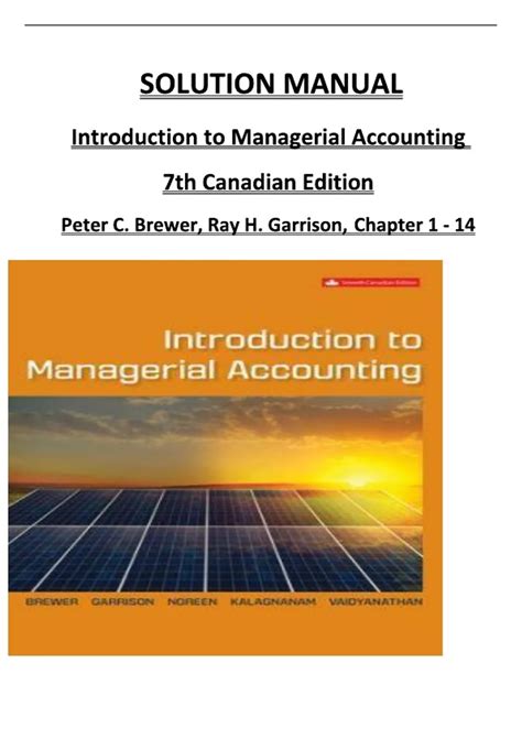 Managerial Accounting 7th Edition Solution Manual Hilton