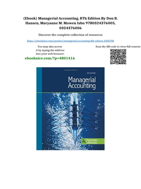 managerial accounting 8th