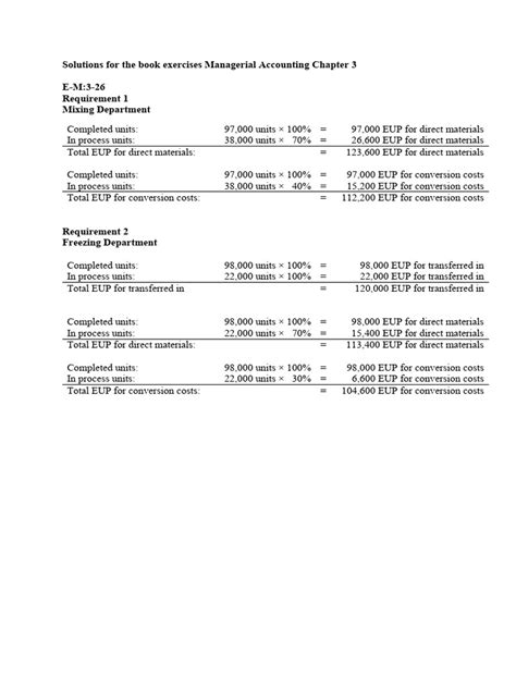 Managerial Accounting Chapter 3 Solutions