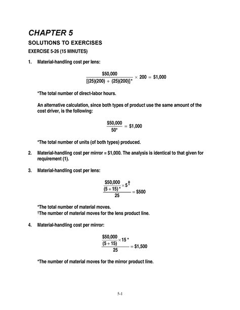 Managerial Accounting Chapter 5 Solutions