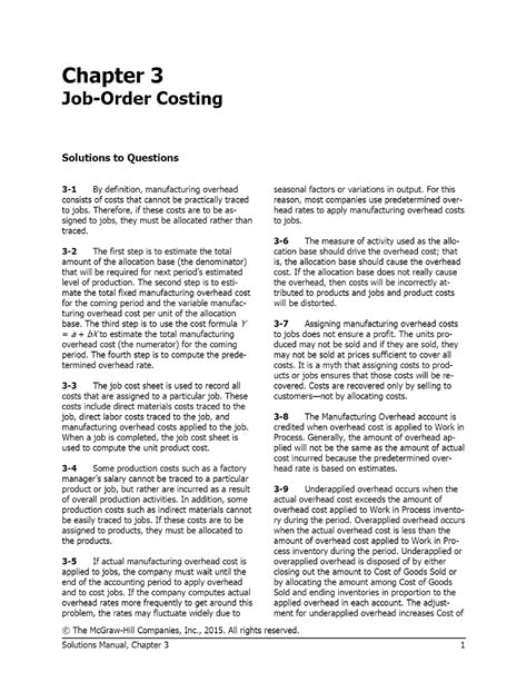 Managerial Accounting Garrison Chapter 3 Solutions