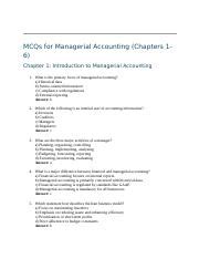 Managerial Accounting Mcqs