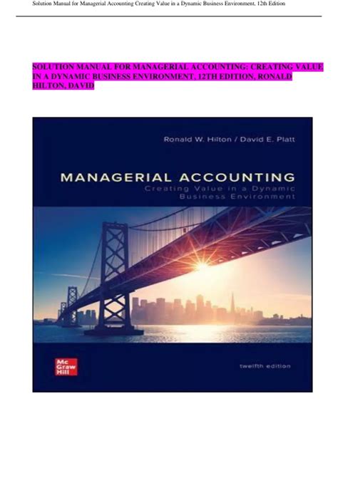 Managerial Accounting Solution Ronald