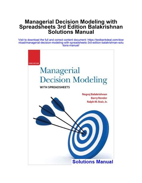 managerial decision modeling with spreadsheets solution manual