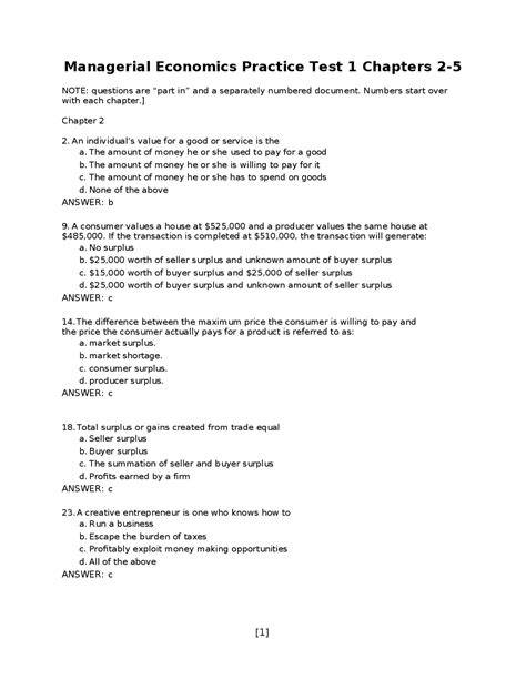 managerial economics practice test