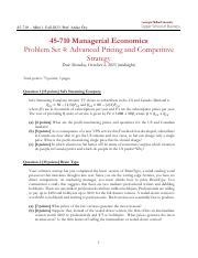 Managerial Economics Problem Set 4 The Rock Collector