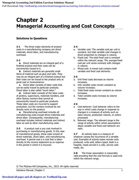 Read Managerial Accounting 2Nd Edition Answers 