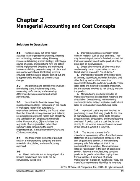 Read Online Managerial Accounting Chapter 2 Answers 