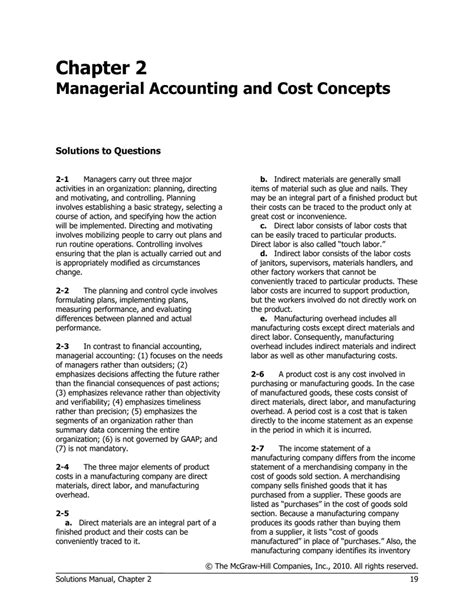 Read Online Managerial Accounting Problems And Solutions 