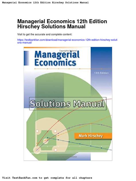 Download Managerial Economics 12Th Edition By Hirschey Epub Download 