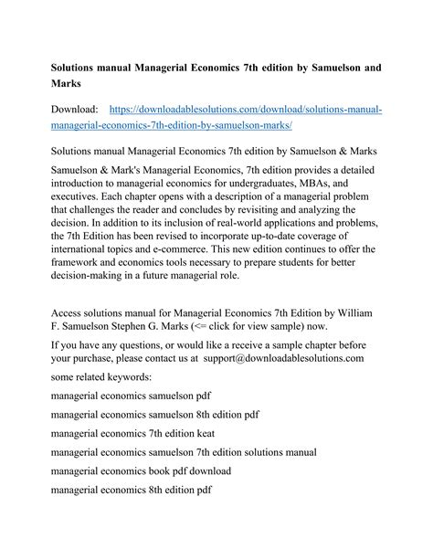 Download Managerial Economics Samuelson 7Th Edition 
