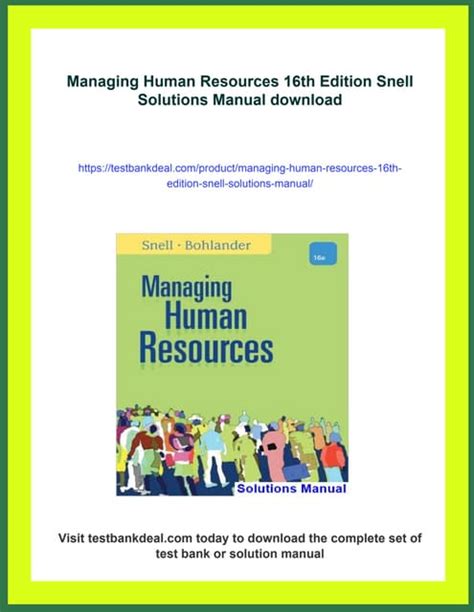 Managing Human Resources 16 Th Edition Bohlander