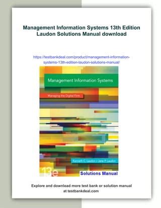 managing information systems 13th edition laudon