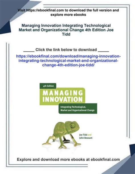 Managing Innovation 4th Tidd